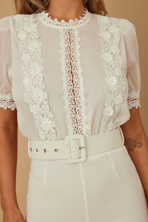 Floral Embroidered Lace Short Sleeve Jumpsuit