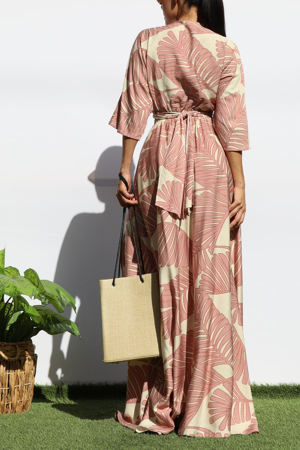 Long Floral Bow Dress