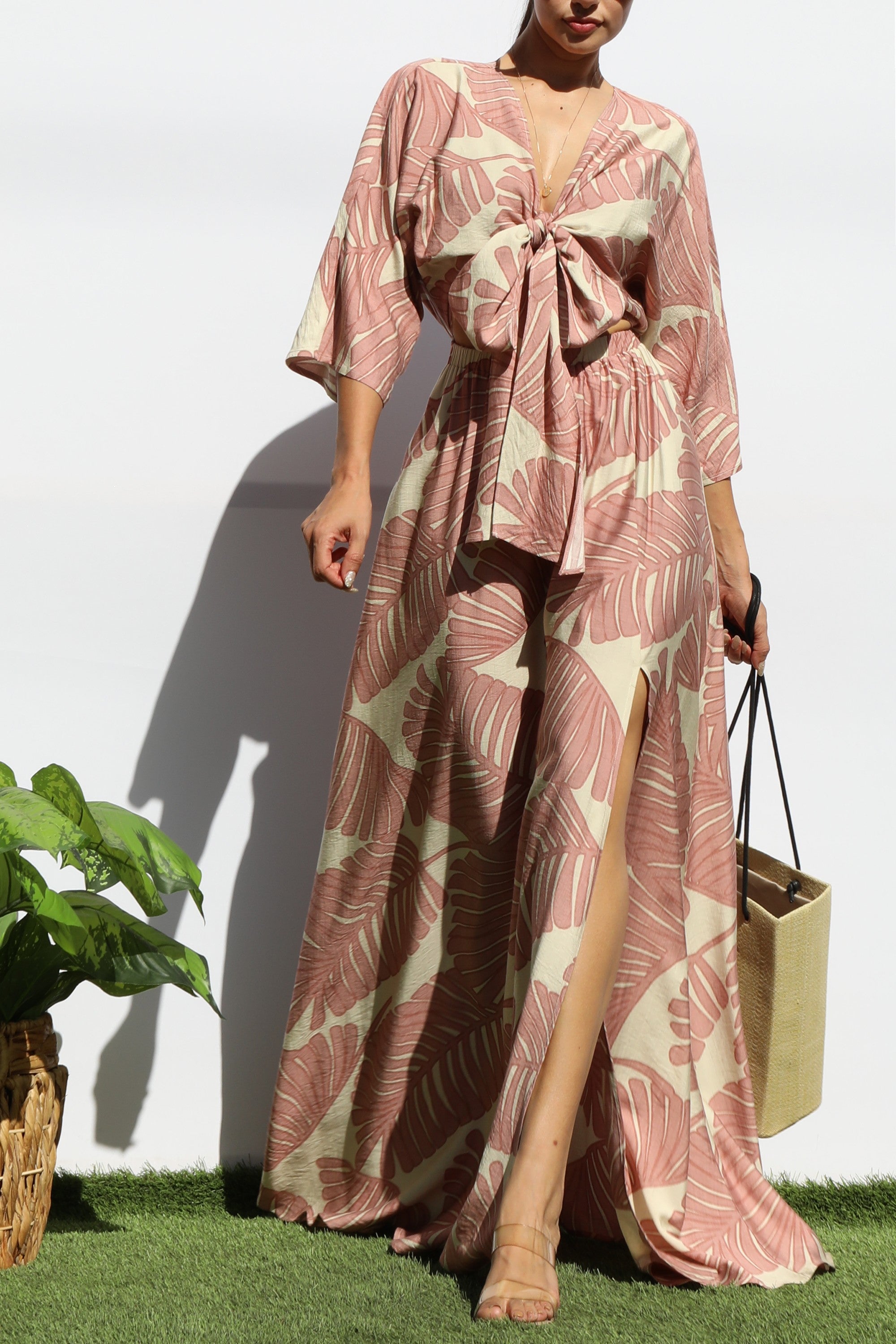 Long Floral Bow Dress