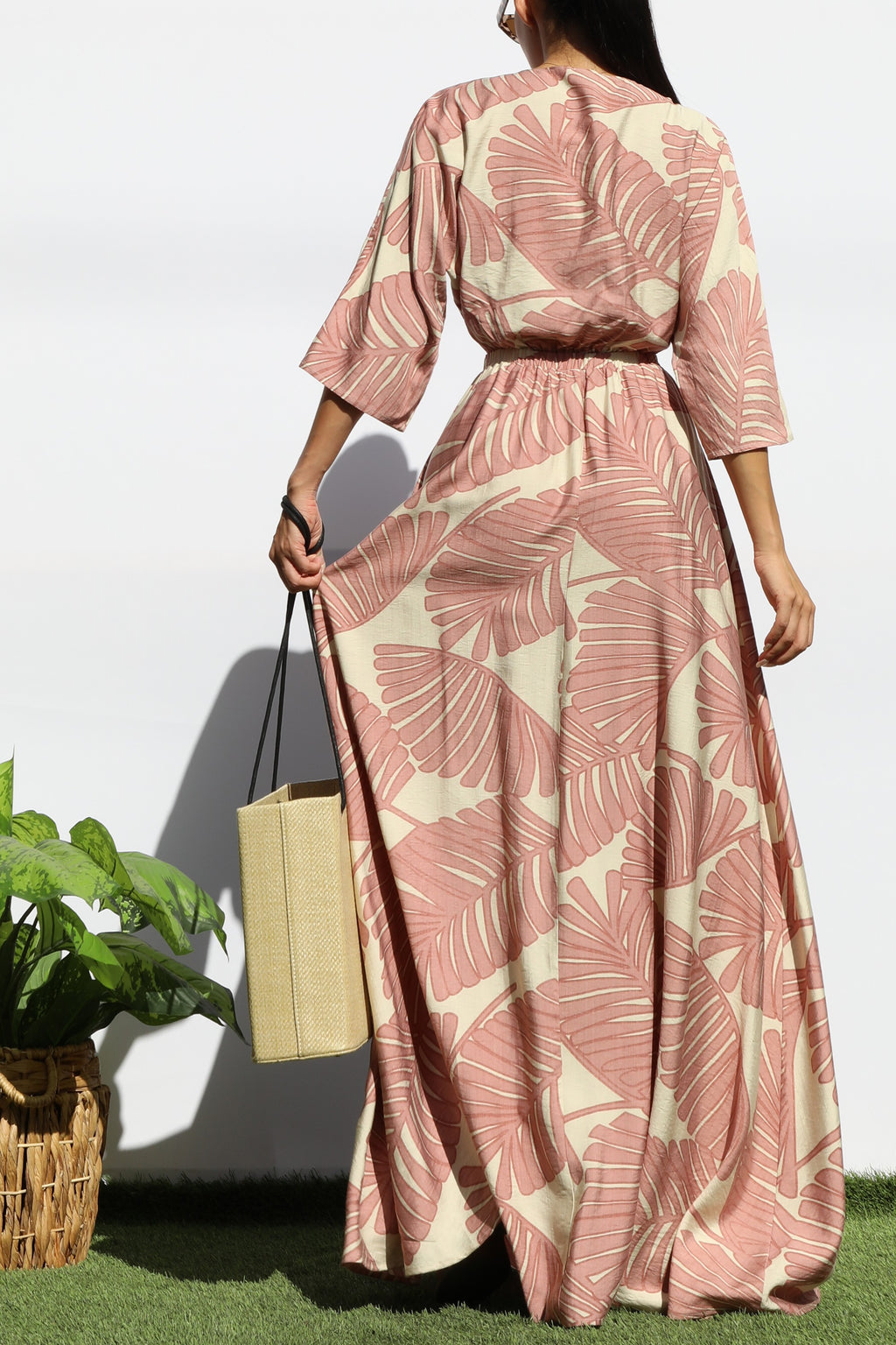 Long Floral Bow Dress