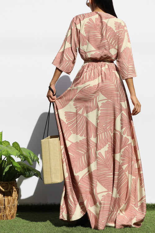 Long Floral Bow Dress